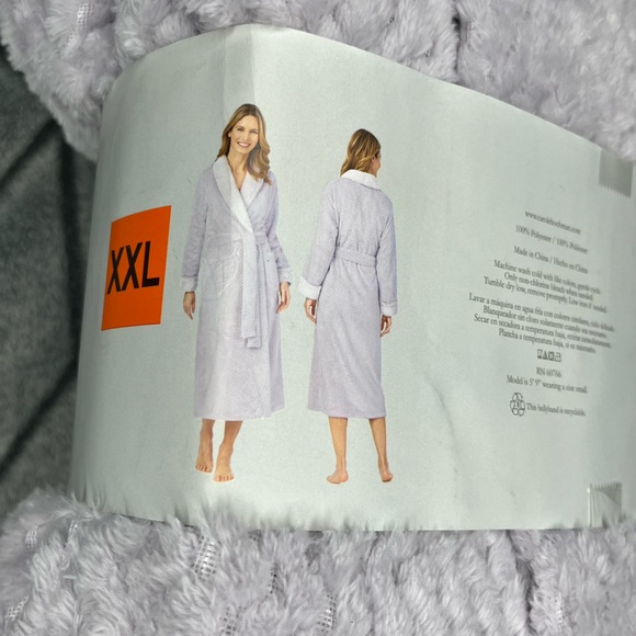 Carole Hochman Women’s Purple Plush Textured Wrap Robe NWT Q - Picture 4 of 6